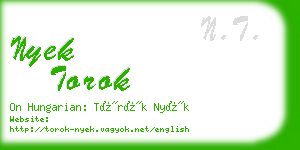 nyek torok business card